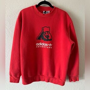 Adidas Adventure Red Very Thick Luxe Sweatshirt Oversized Small Men’s Women’s